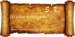 Slifka Kalliopé névjegykártya